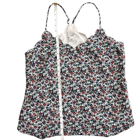JCrew Adjustable Strap Scallope Front Floral Size 6 Lined Top - Picture 9 of 10